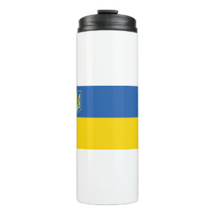 Ukraine-Flag-with-Trident Thermal Tumbler