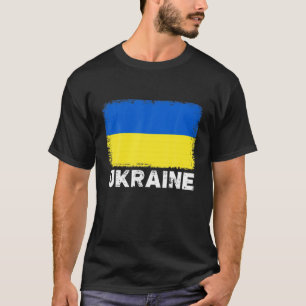 Ukraine Flag With Vintage Ukrainian National Colou T-Shirt