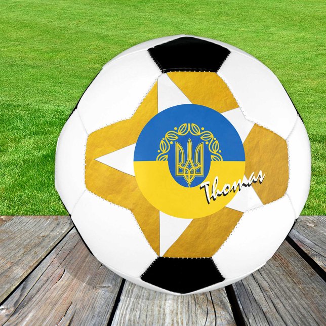 Ukraine Football & Gold Ukrainian Flag Soccer Ball (Creator Uploaded)
