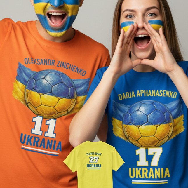 Ukraine Football National Flag Heritage Soccer T-Shirt (Creator Uploaded)