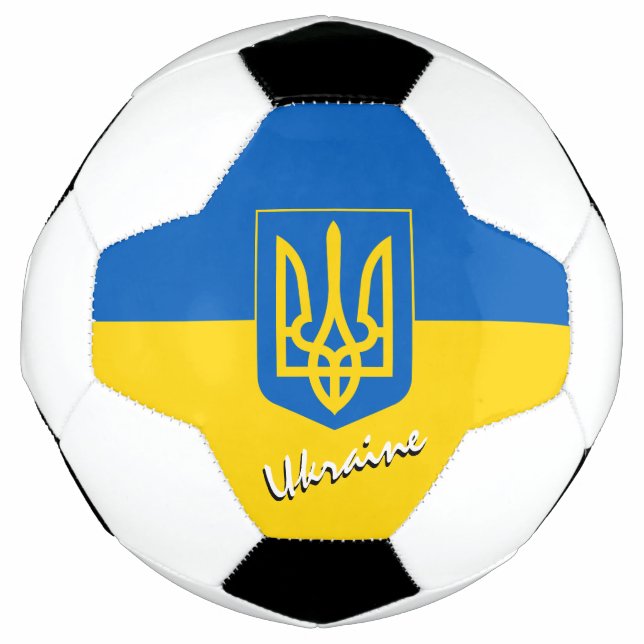 Ukraine Football & Ukrainian Flag / Sports Soccer Ball (Front)