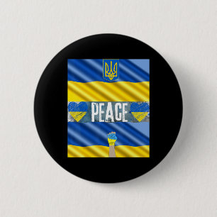 Ukraine for Peace Stand Up for Ukraine Stop the W 6 Cm Round Badge