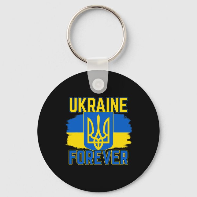 Ukraine Forever For Proud Ukrainians  Key Ring (Front)
