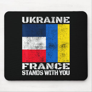 Ukraine France Stands With You French Support Flag Mouse Pad