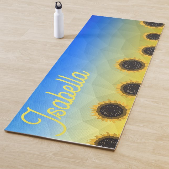 Ukraine geometry mesh pattern Flowers Your name Yoga Mat (In Situ)