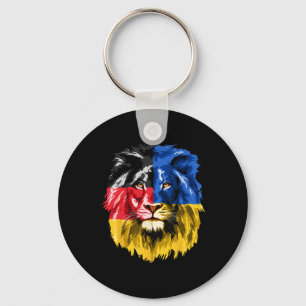Ukraine Germany Flag Lion Deutschland Ukrainian Fl Key Ring