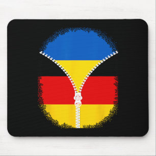 Ukraine Germany Flag Ukrainian German Zipper  Mouse Pad