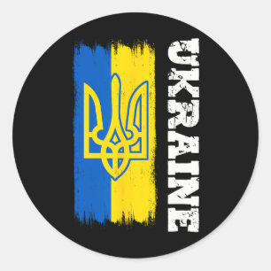 Ukraine Gift Flag Ukraini Kyiv Ukrainian Ukrajina  Classic Round Sticker