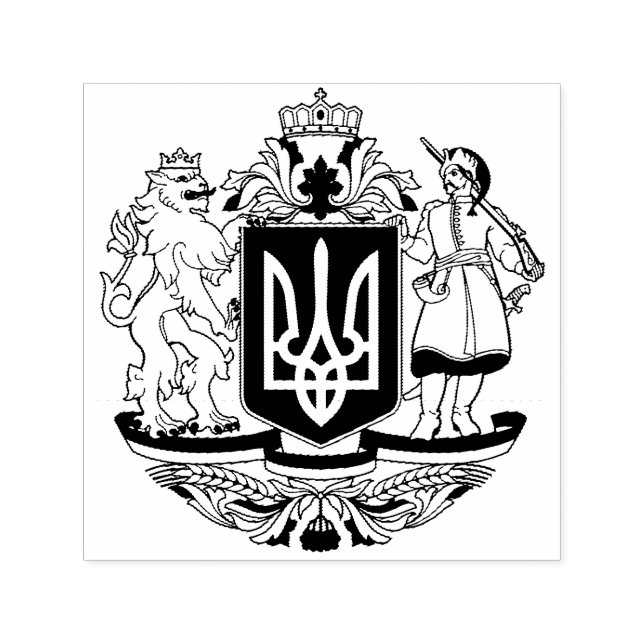 Ukraine Greater coat of arms Self-inking Stamp (Design)