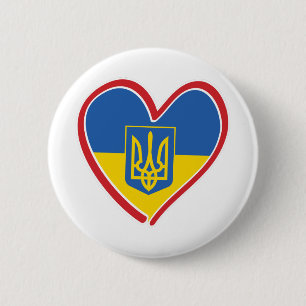 Ukraine-Heart 6 Cm Round Badge