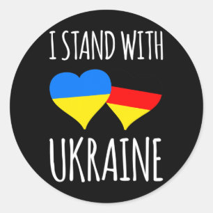 Ukraine Heart Flag Germany Friendship Classic Round Sticker