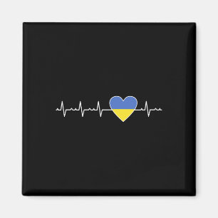 Ukraine Heartbeat Flag Support Ukrainian Pride Magnet