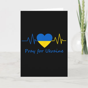 Ukraine Heartbeat Pray For Ukraine Pride Flag Colo Card