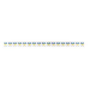 Ukraine Hearts Satin Ribbon