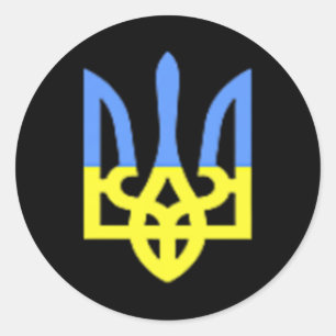 Ukraine Herb Blue And Yellow Ukrainian Flag Pocket Classic Round Sticker