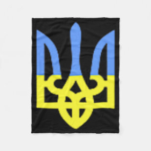 Ukraine Herb Blue And Yellow Ukrainian Flag Pocket Fleece Blanket