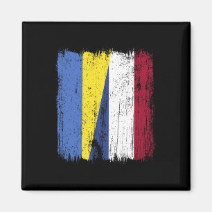 Ukraine Holland Half Flag Ukrainian Dutch Heritage Magnet