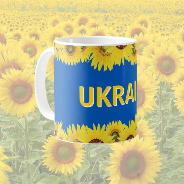 Ukraine in National Colours with Sunflowers Coffee Mug (Creator Uploaded)