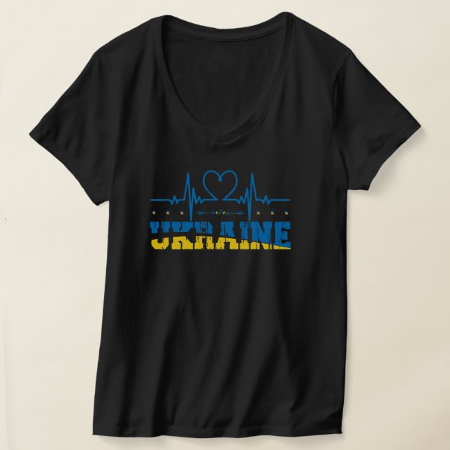 Ukraine In The Heart, Stand With Ukraine T-Shirt (Laydown)