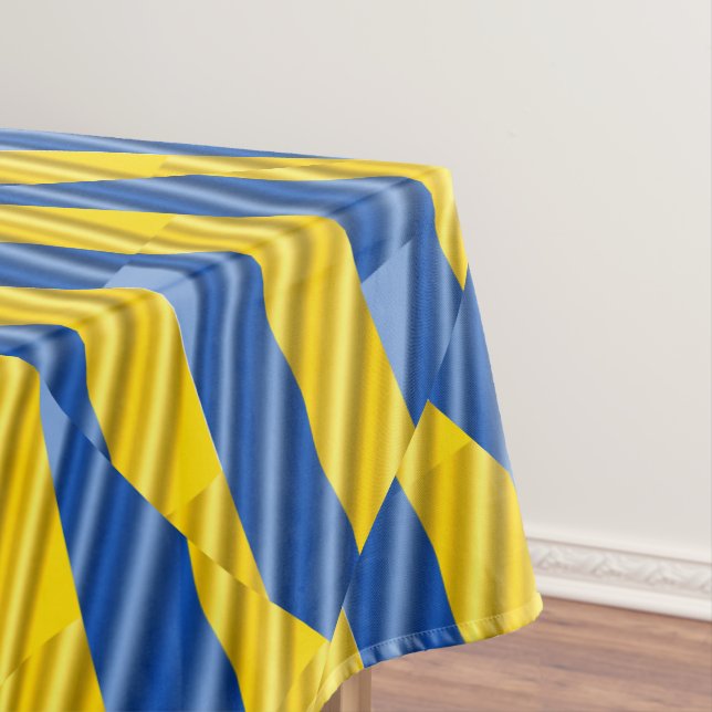 Ukraine Inspiration Blue and Yellow Modern Elegant Tablecloth (In Situ)