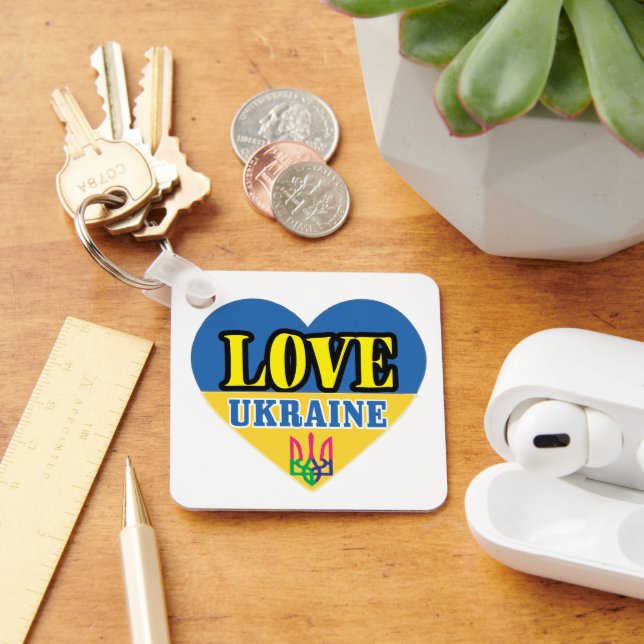 Ukraine Inspired Blue and Yellow Key Ring (Desk)