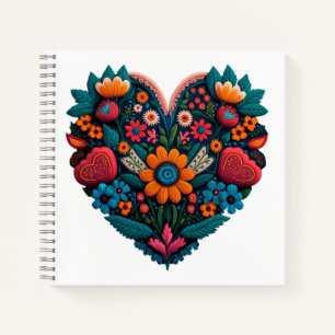 Ukraine-Inspired Heart of Flowers Notebook