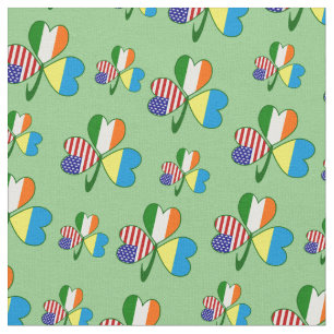 Ukraine Ireland USA Shamrock Flag Personalised  Fabric