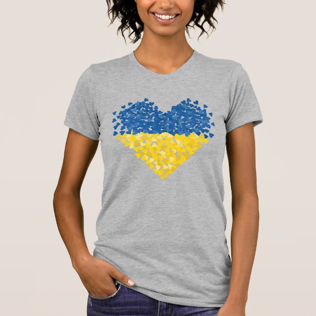 Ukraine is in my heart. Ukrainian flag. Support. T-Shirt (Front)