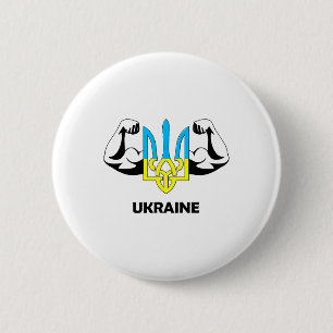 Ukraine Is Power! Emblem Of Ukraine. Trident.  6 Cm Round Badge