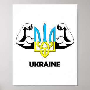 Ukraine Is Power! Emblem Of Ukraine. Trident. Poster
