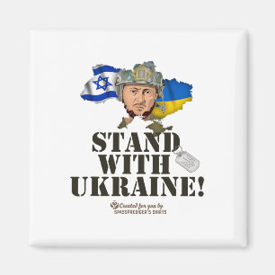 Ukraine Israel Flags Selenskyj Stand With Ukraine Magnet