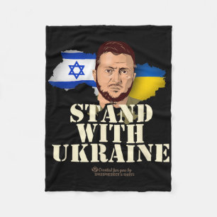 Ukraine Israel Volodymyr Zelenskyy Stand With Ukra Fleece Blanket