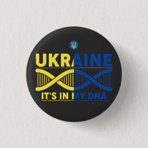 Ukraine It's in My DNA T-Shirt Keychain 3 Cm Round Badge