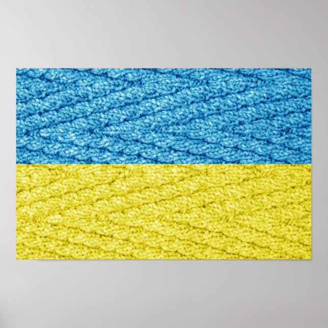 Ukraine knitted flag poster (Front)