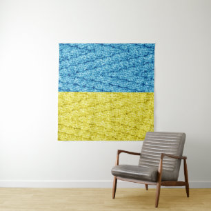 Ukraine knitted flag tapestry