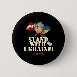Ukraine Latvia Flags Dog Tag Zelensky Stand With U 6 Cm Round Badge