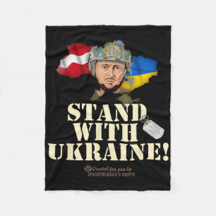 Ukraine Latvia Flags Dog Tag Zelensky Stand With U Fleece Blanket