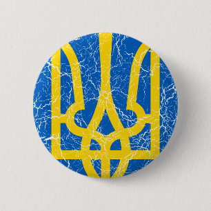 Ukraine Lesser Coat Of Arms 6 Cm Round Badge