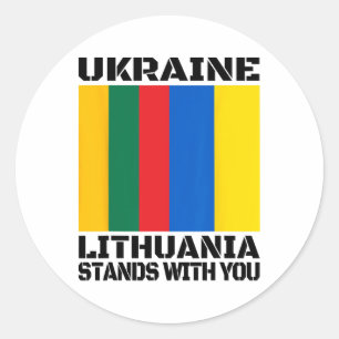 Ukraine Lithuania Stands With You Lithuanian Suppo Classic Round Sticker