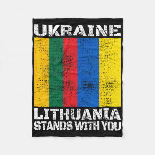 Ukraine Lithuania Stands With You Lithuanian Suppo Fleece Blanket