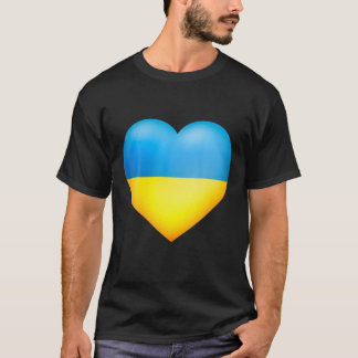 Ukraine Lover Ukrainian Heart Flag T-Shirt