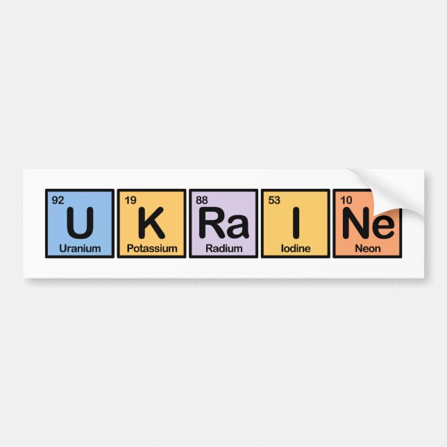 Ukraine made of Elements Bumper Sticker (Front)
