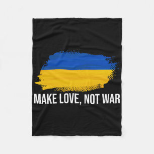 Ukraine Make Love Not War  Fleece Blanket