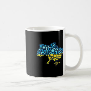 Ukraine Map Blue Yellow Ukraine Flag Modern Art  Coffee Mug
