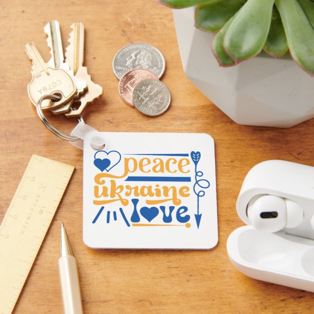 Ukraine Map Colors Ukrainian Key Ring (Desk)