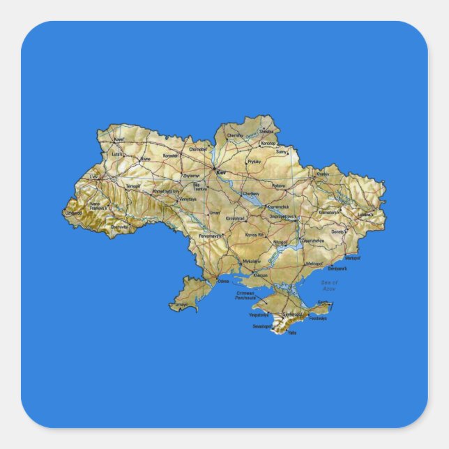 Ukraine Map Sticker (Front)