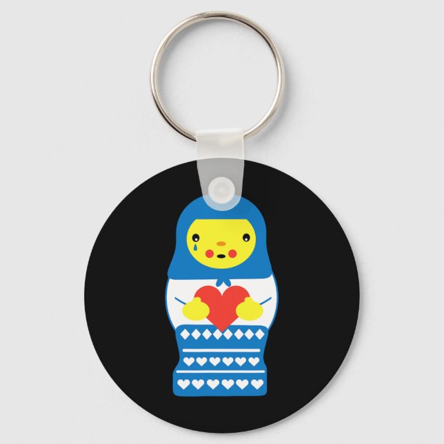 Ukraine Matryoshka Doll Cries  Key Ring (Front)