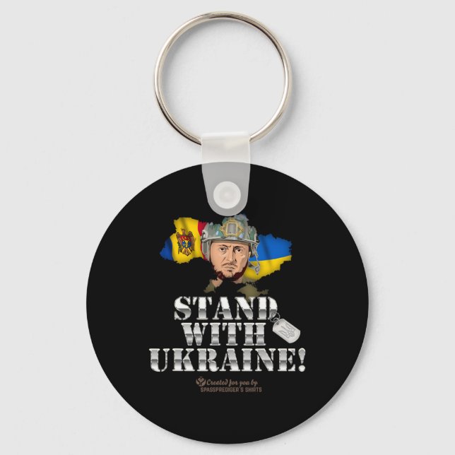 Ukraine Moldova Supporter Design Zelensky Stand Wi Key Ring (Front)