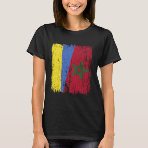 Ukraine Morocco Half Flag Ukrainian Moroccan Herit T-Shirt