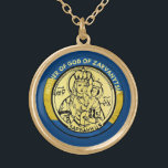 UKRAINE MOTHER OF GOD  ZARVANYTSIA JESUS RELIGIOUS GOLD PLATED NECKLACE<br><div class="desc">Featuring a beautiful religious icon image of the Blessed Virgin Mary with Jesus under the title of Mother of God of Zarvanytsia,  the patroness of the Ukraine.  The yellow and blue  colours represent the colours of the flag of the Ukrainian people.Zarvanytsia is the most famous pilgrimage destination in Ukraine.</div>